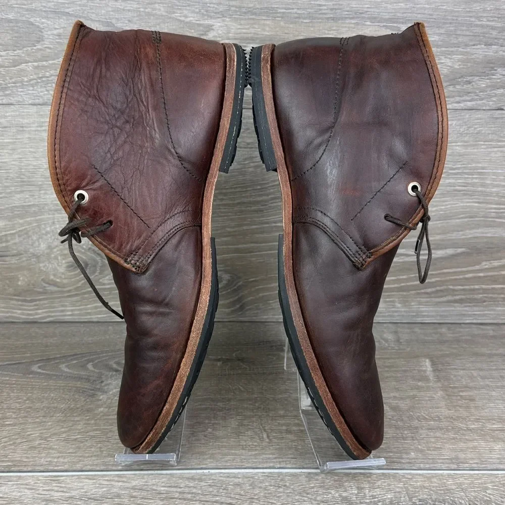 Timberland Boot Co Wodehouse Men's Sz 10 Burnished Brown Leather Chukka Boots